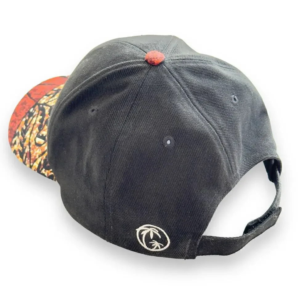 Vintage Hawaiian Islands Tribal Hat Strapback Black Brown Embroidered Hawaii